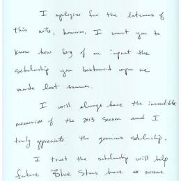 Alumni Scholarship Letter - 2014